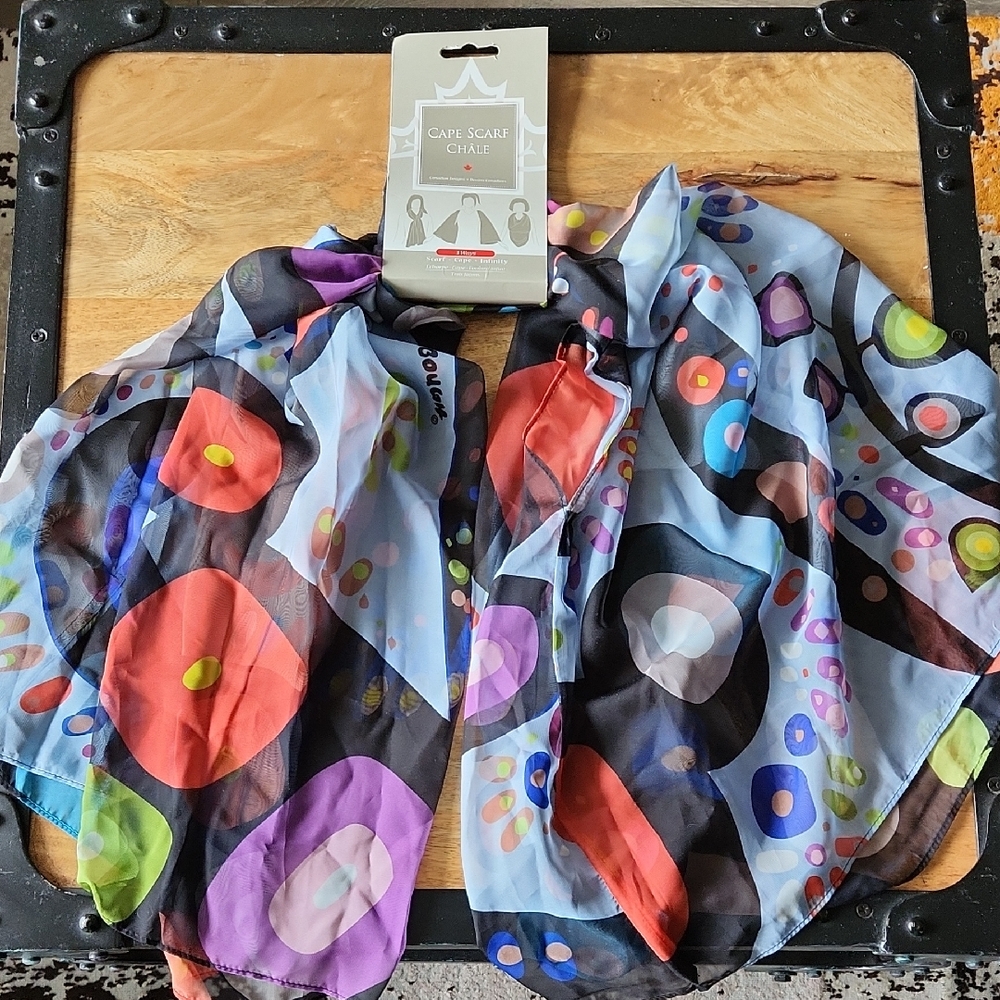 Colorful Polka Dot Cape Scarf
